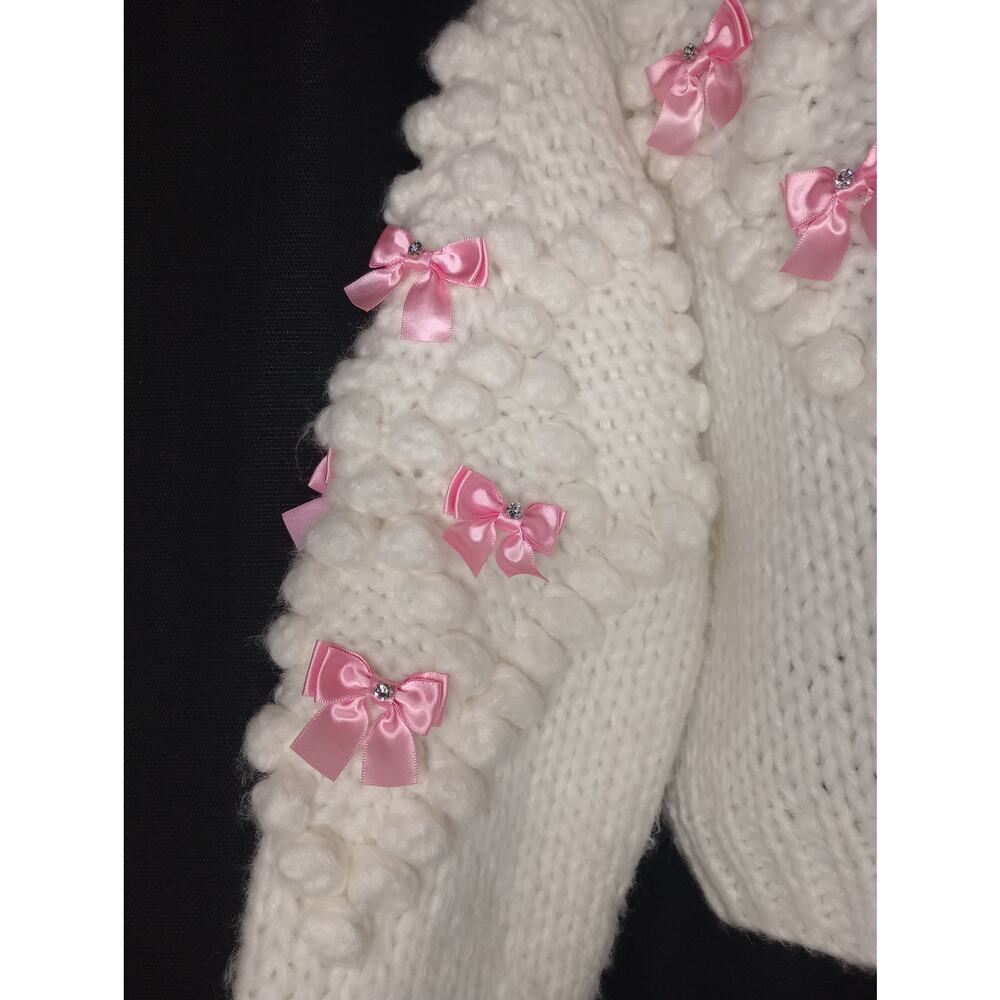 Sugar Thrillz Twinkly Aura Chunky Knit Bow Cardigan - Size XL - Coquette - Picture 4 of 7